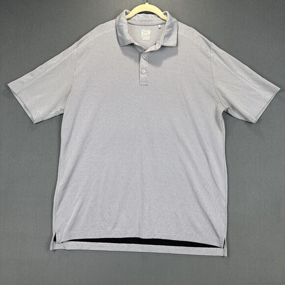 Callaway Polo Shirt Men Extra Large Gray PinDot Opti Dri Swing Tech Golf Stretch - Picture 2 of 14
